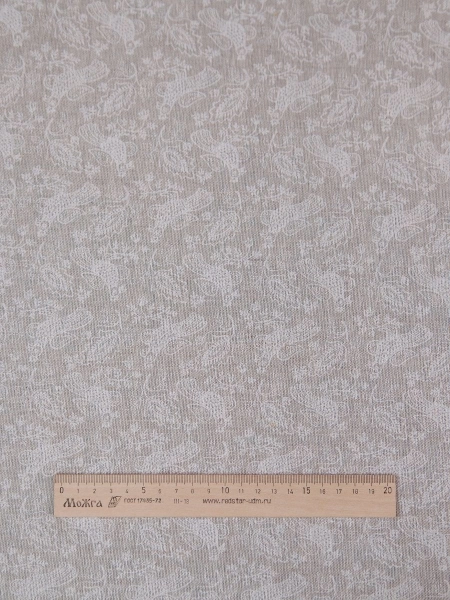 Ткань льняная Птицы