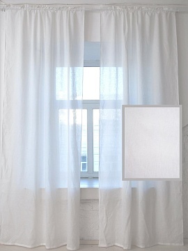 Шторы льняные Легкость цвет белый