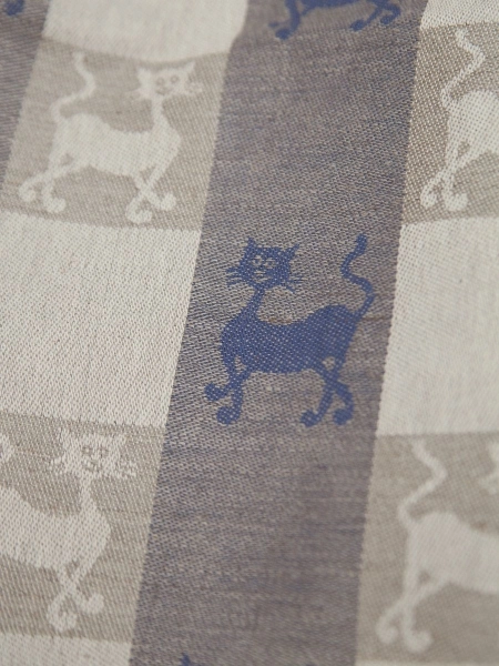 Ткань льняная Кошки