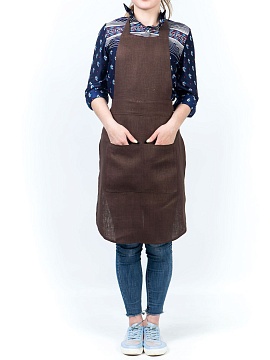 Фартук льняной Гриньон цвет шоколад